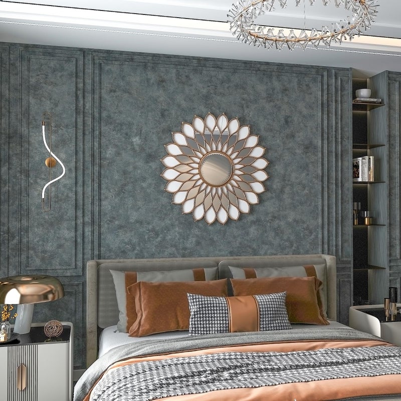 BAYYA Mid Century Modern Wallpaper Blue Concrete Peel and Stick Wallpaper Grey/Gray Industrial Wall Paper 16"x118" Rust Vintage Metallic Concrete Contact Paper for Bedroom Bathroom Living Room Wall - Image 1