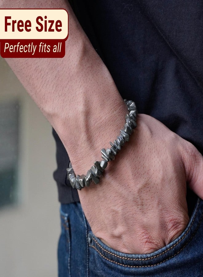 Japam Pyrite Stone Splash Bracelet | Certificate of Authenticity | Astrology Healing Crystal Bracelet for Money Attraction and Confidence Boost | Unisex - Image 5