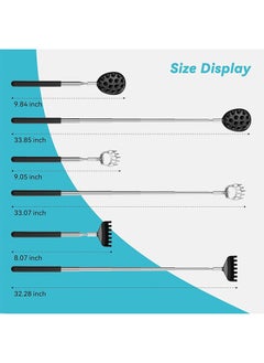 HY Telescoping Back Scratcher for Men, Women & Kids, 3Pcs Back Scratcher Heads, Dual Sides Scratcher/Bear Claw/Rake Scratcher for Father's/Mother's Day, Birthday Gifts  - Image 3
