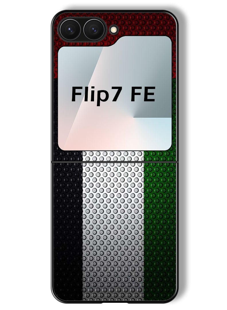 Theodor Case Compatible with Samsung Galaxy Z Flip 7 FE 6.7 Inch Protection Shockproof Bumper Cover UAE Flag - Image 1