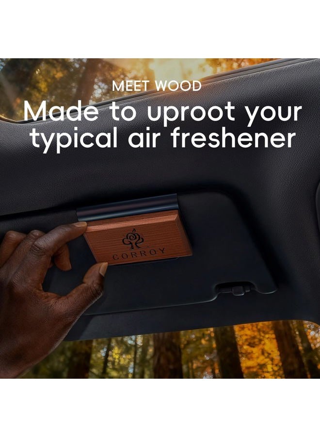 CORROY Car Air Freshener Natural Essential Oil Scent, Car Odor Eliminator and Purifier, Vent Clip Air Freshener for Car (Starter/Teak) YM-5829978 - Image 2