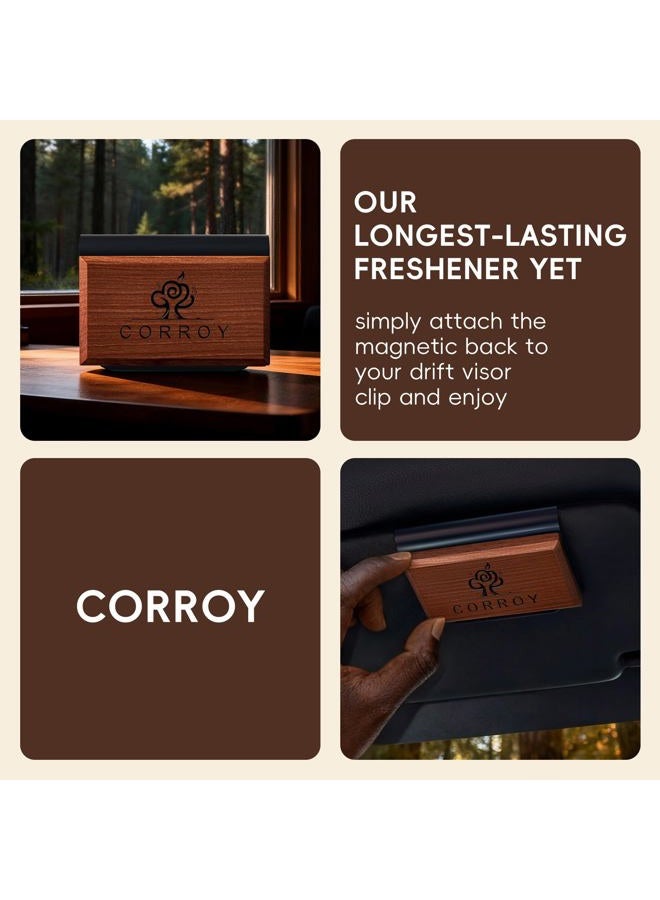 CORROY Car Air Freshener Natural Essential Oil Scent, Car Odor Eliminator and Purifier, Vent Clip Air Freshener for Car (Starter/Teak) YM-5829978 - Image 5