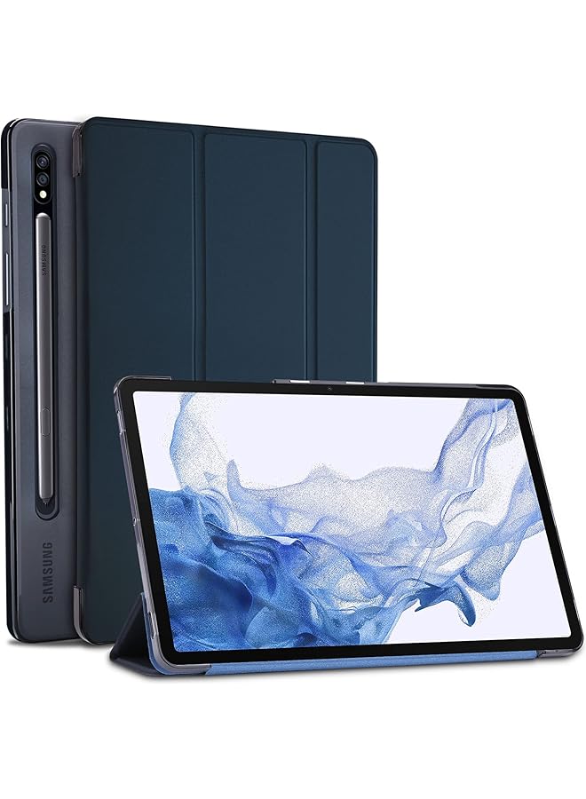 برو كيسيز جراب رفيع وخفيف الوزن مع حامل لجهاز Galaxy Tab S8 Plus S7 Plus مقاس 12.4 بوصة لهاتف Samsung X800 X806 T970 T975 T976 T978 إصدار 2022 2020 باللون الأزرق الداكن - Image 1
