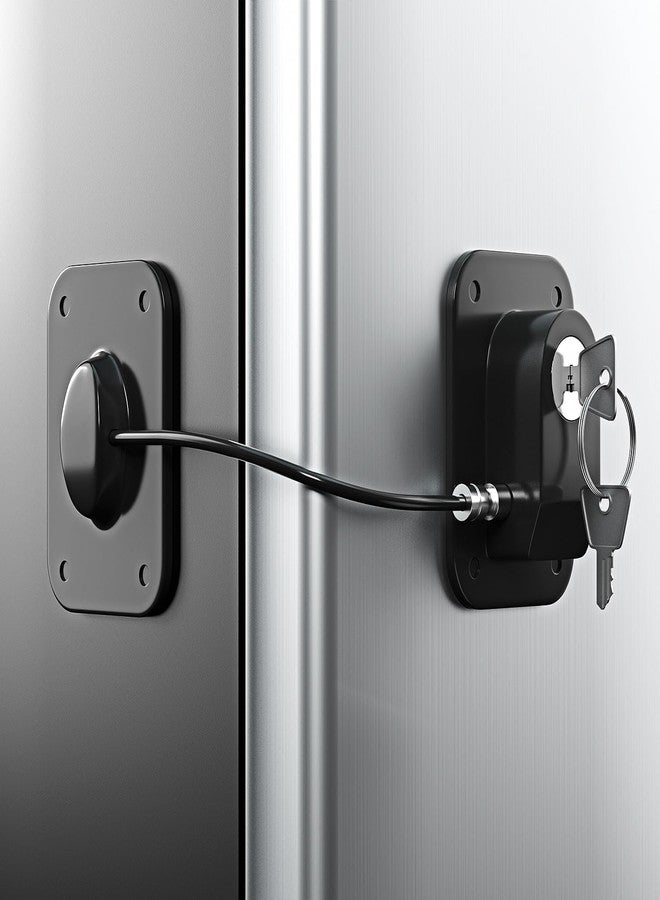 abhaymart Safety Door Locks with Key for Cupboard, Cabinets, Fridge & Freezers, Child Security Locks, Childproof Your House, with Adhesive, Residue-Free, Multi, 1 Count - Image 2