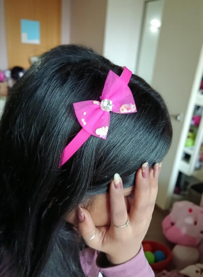 NEOBABY Head Bands Set with Crystal Embellished Bows | Multicolor Hair Bands for Girls & Women's | Fashion Hair Accessories with Rhinestone Decorations (Pack of 6 Pcs) - Image 3