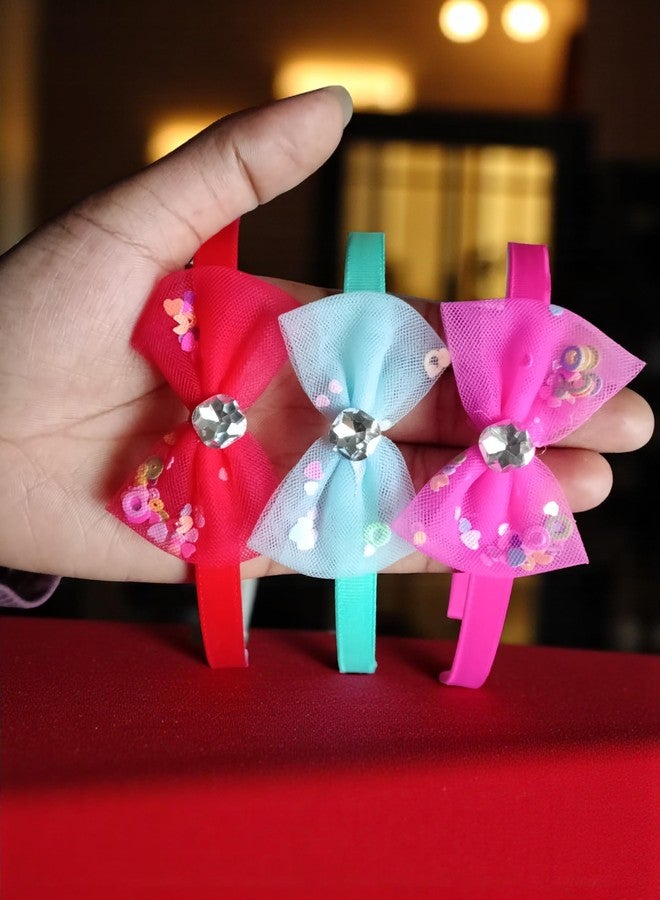 NEOBABY Head Bands Set with Crystal Embellished Bows | Multicolor Hair Bands for Girls & Women's | Fashion Hair Accessories with Rhinestone Decorations (Pack of 6 Pcs) - Image 4