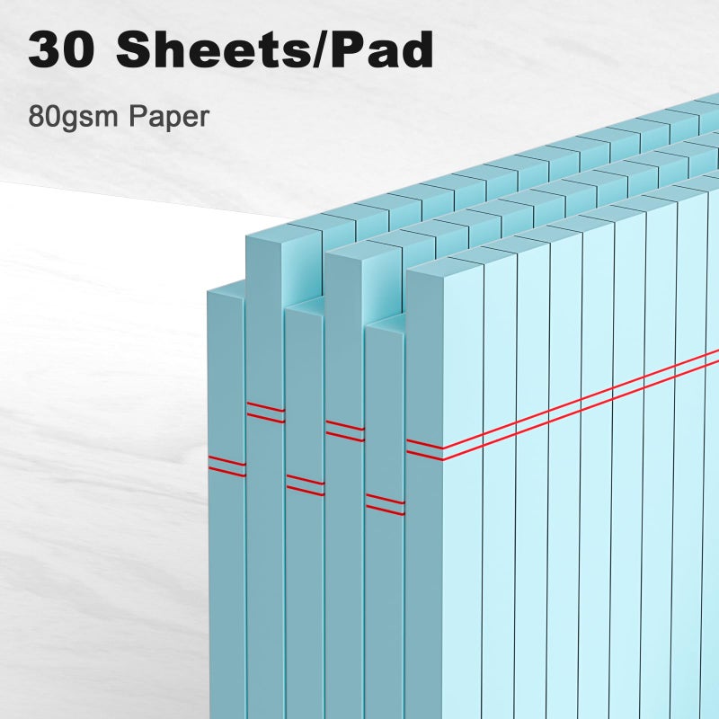 Ailzfei 6Pcs Small Note Pad 5X8 College Ruled Blue Legal Pads Paper Notepads 6 Pack Study Back Writing Pads 5 X 8 Legal Pads Perforated Narrow Ruled Pads Of Paper Blue - Image 3