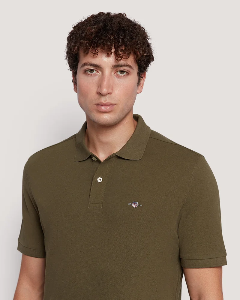 GANT Gant Men’S Short Sleeve Cotton Piqué Polo With Shield Logo