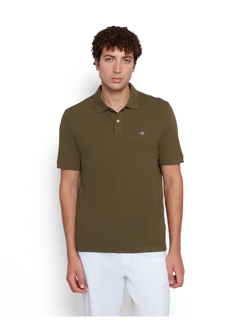 GANT Gant Men’S Short Sleeve Cotton Piqué Polo With Shield Logo
