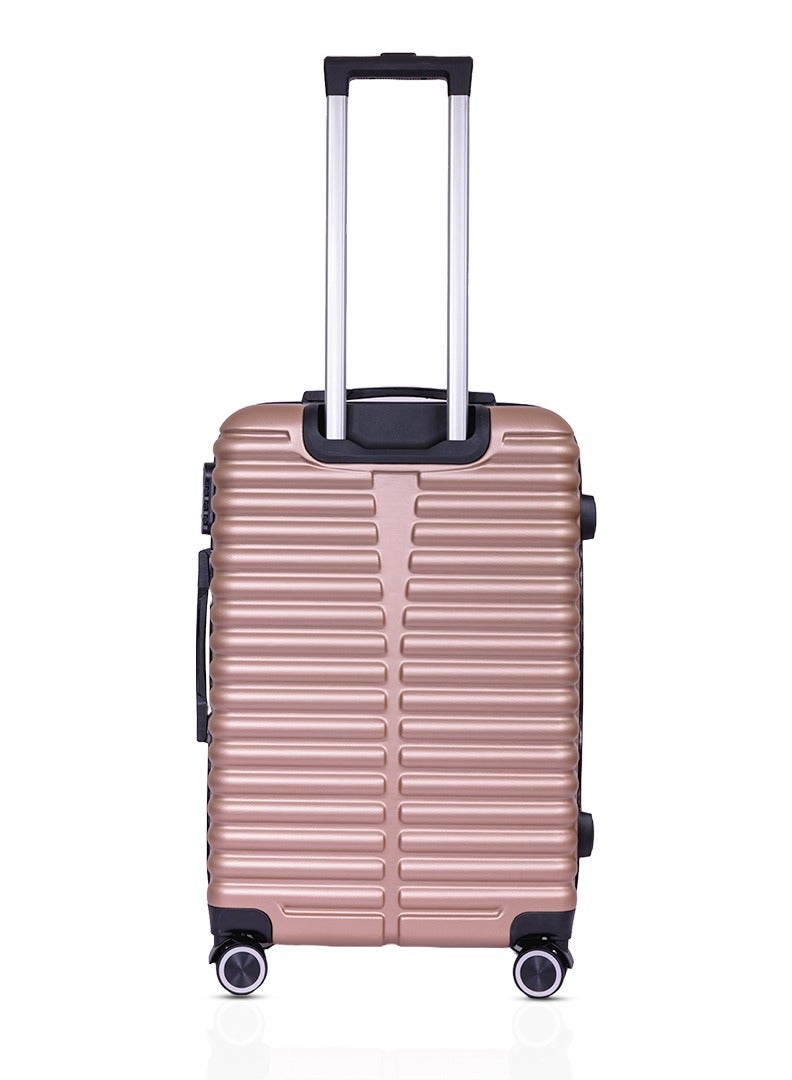 MNUK Destiny Set of 2 Luggage | Hardside Soft Handle Trolley with TSA Lock |Double 360° 8 Wheeler| Cabin-20 Inch, Large-28 Inch| Rose Gold - Image 4