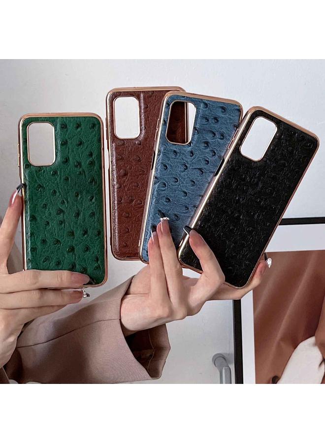 اس-توب جراب لهاتف Samsung Galaxy A73 5G مصنوع من الجلد الطبيعي بنمط جلد النعام مع طلاء كهربائي نانوي - Image 4