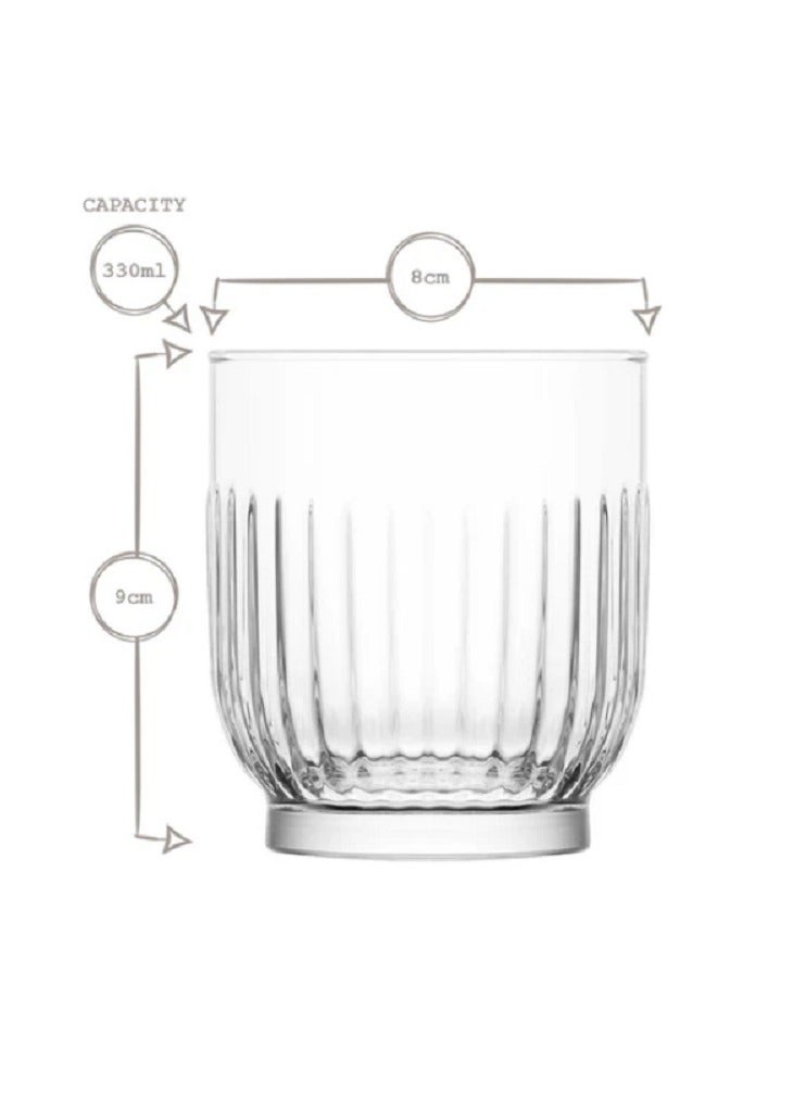 LAV 3 Pieces Tokyo Soft Drink Glass Set 330 Ml - Clear - Image 3