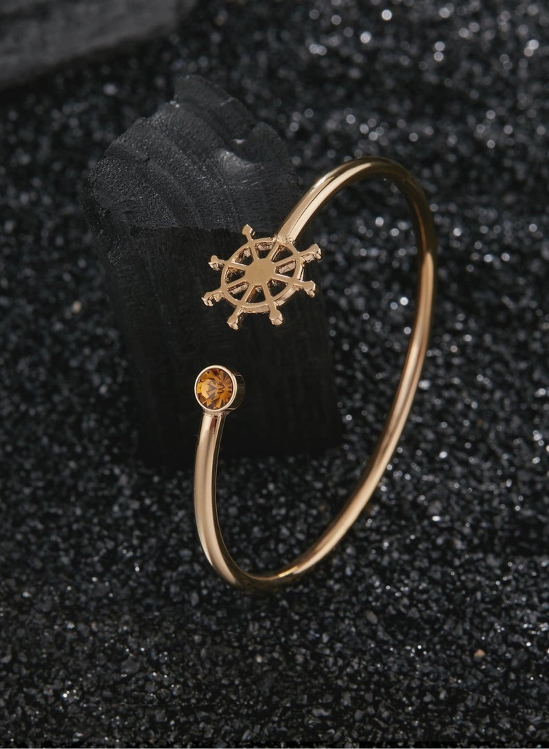 زنك سوار نسائي من زينك باللون الذهبي من الستانلس ستيل | ZFBG004GT - Image 3