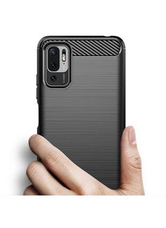 انت علبة الهاتف لـ Xiaomi Redmi Note 10 5g حامي ، إكسسوارات Slim TPU السيليكون الحماية Redmi Note 10 5G ألياف الكربون ، أسود  - Image 2