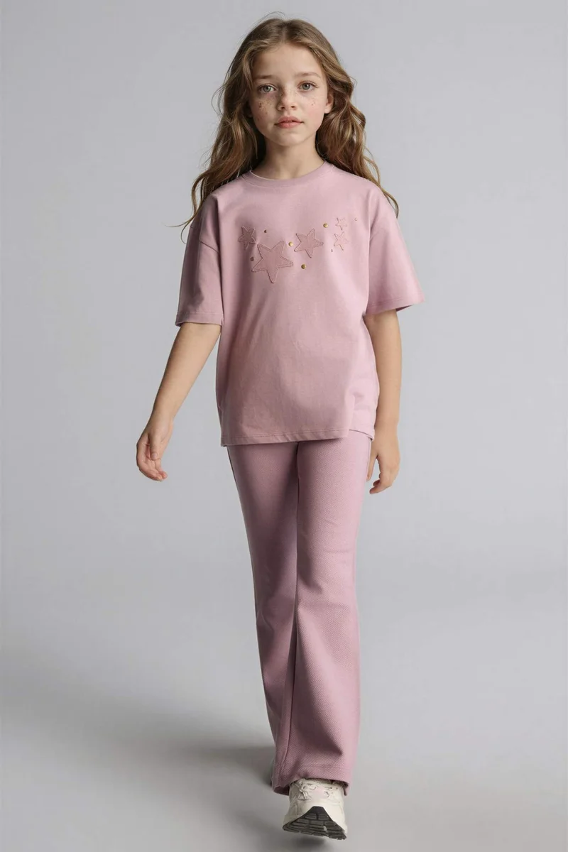 ديفاكتو Girl Wide Leg Trousers T-Shirt 2 Piece Set