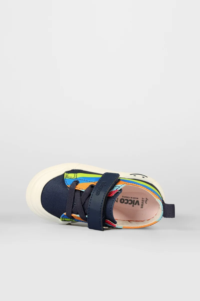 VICCO 925,B23Y,243 Baby Linen Lighted Shoes Navy Blue