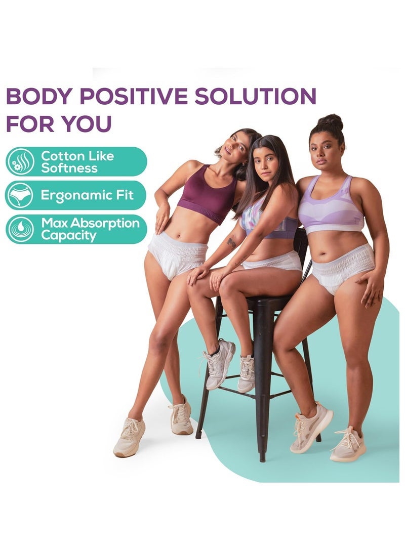 Evereve Ultra Absorbent, Heavy Flow Disposable Period Panties for Sanitary Protection, Maternity Delivery Pads, Overnight Napkins, 360 Degree Protection, Post partum use, M-L, 10 Panties - Image 3