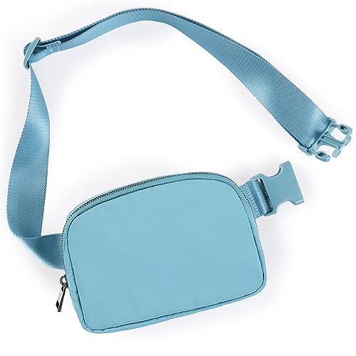 ODODOS Unisex Mini Belt Bag with Adjustable Strap Small Fanny Pack for Workout Running Traveling Hiking, Steel Blue - Image 1