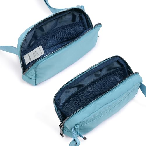 ODODOS Unisex Mini Belt Bag with Adjustable Strap Small Fanny Pack for Workout Running Traveling Hiking, Steel Blue - Image 3