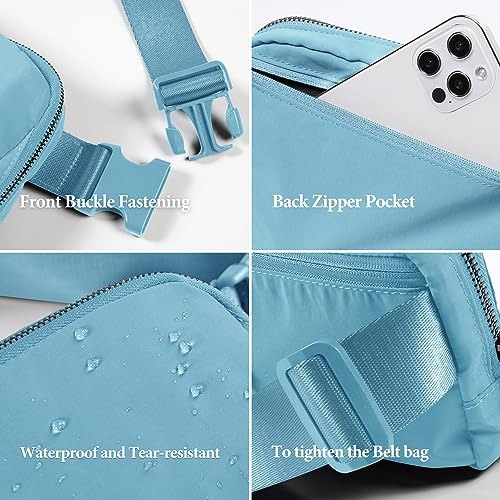 ODODOS Unisex Mini Belt Bag with Adjustable Strap Small Fanny Pack for Workout Running Traveling Hiking, Steel Blue - Image 5