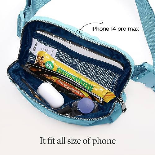 ODODOS Unisex Mini Belt Bag with Adjustable Strap Small Fanny Pack for Workout Running Traveling Hiking, Steel Blue - Image 4