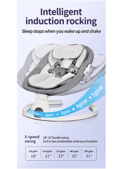 XiuWoo Electric Baby Swing Bassinet with Remote Control – 5-Speed Rocking Chair, Music, U-Shaped Pillow, Mosquito Net, Sunshade, and Hanging Toys for Entertainment  - Image 4