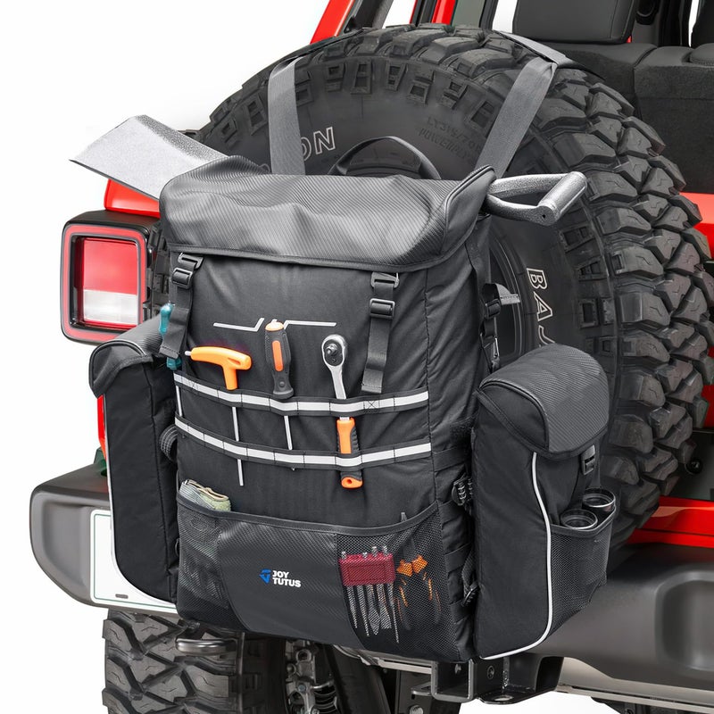 JOYTUTUS Spare Tire Storage Bag 52L with 6L Side Bags Heavy Duty Luggage for Offroad Traveling Camping - Image 2