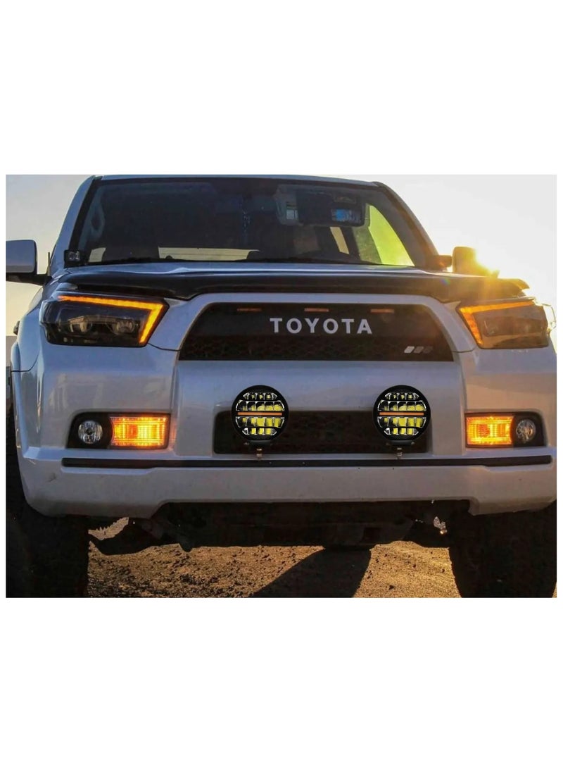 Toby's Toby’s TD0390D 7 inch Round Driving Lights with Amber White DRL/2 Pieces  - Image 3