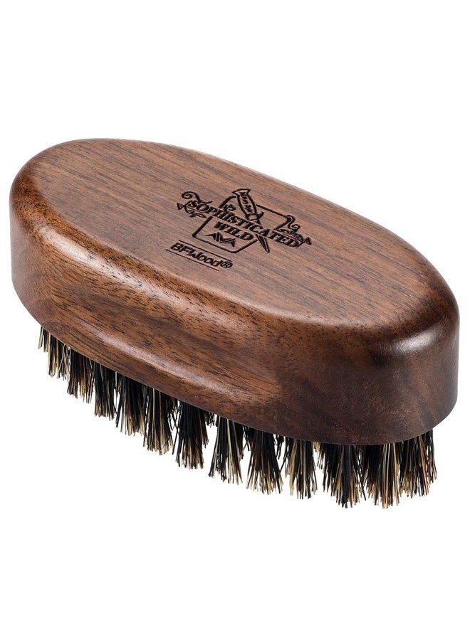 BFWood - Small Travel Beard Brush - Natural Boar Bristles With Black Walnut Wood - Image 1