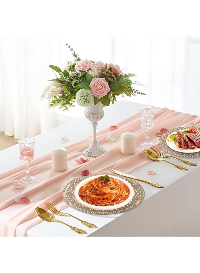 Set of 6 Washable Placemats, PVC Round Table Mats, Heat Resistant Non-Slip Coasters, American Dining Table Mats for Kitchen, Restaurant, Party and Decoration - Image 4