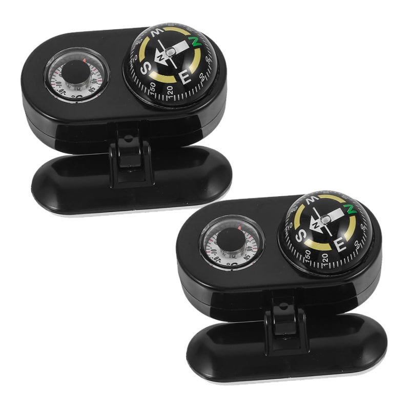 2 Pcs Car Dashboard Compass Thermometer for Accurate Navigation in Trucks and Boats - Image 2