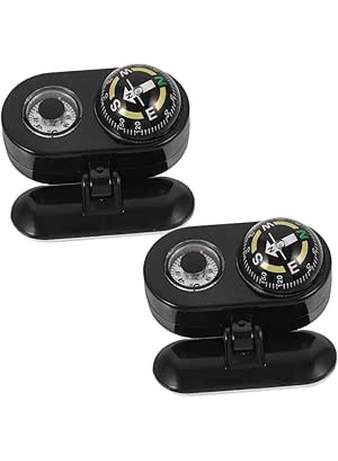 2 Pcs Car Dashboard Compass Thermometer for Accurate Navigation in Trucks and Boats - Image 1