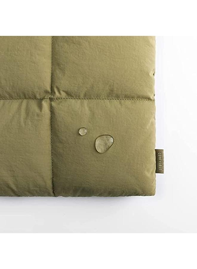 erorex Puffy Tablet Sleeve Bag For Ipad Pro 12.9 Inch Quilted Puffer Puff Tablet Carrying Case For Women Pillow Case Compatible For Ipad Pro M2 M1 2022 2018 With Magic Keyboard Olive Green - Image 4