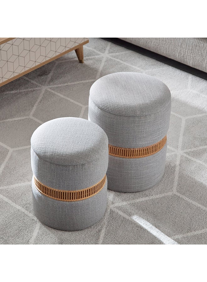 Home Box Nordica 2-Piece Bamboo Weave Ring Storage Ottoman Set 36 x 44 x 36 cm  - Image 2