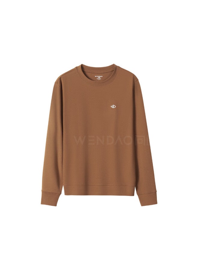 Wendao 7a Antibacterial Lenzing Modal Crew Neck Long Sleeve T-shirt Base Layer Top W8610 Coffee XL