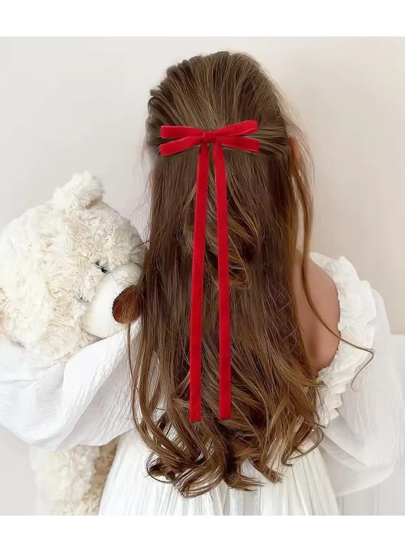 Goolsky Large Vintage Velvet Hair Pins Women Barrettes Girls Wedding Long Ribbon Korean Hair Clip Hair Grip Accessories Large - Image 1