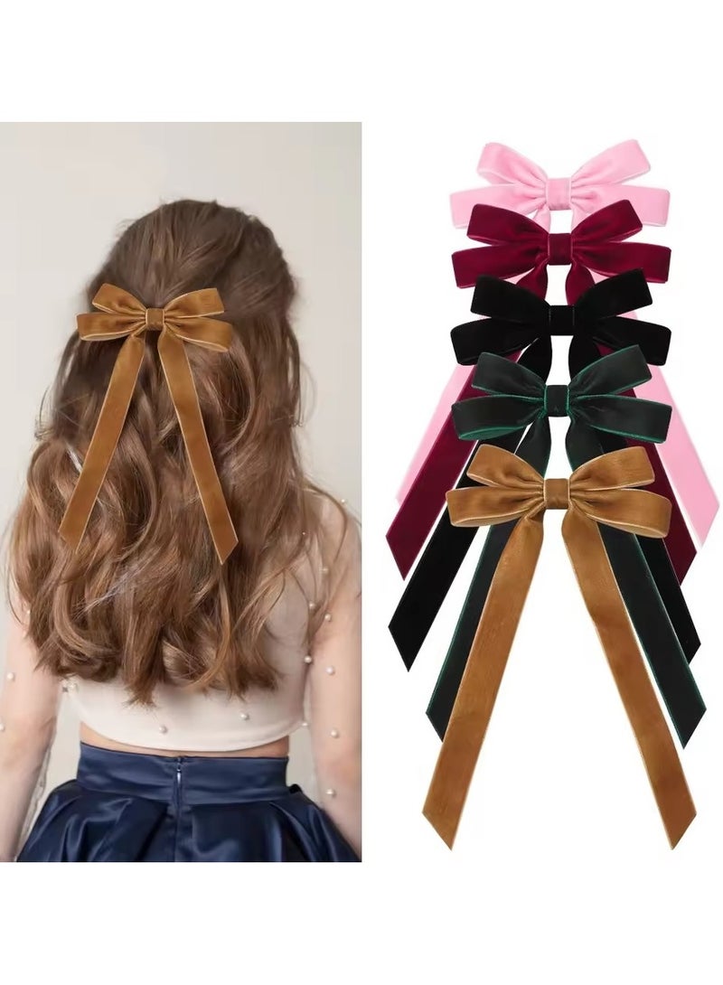 Goolsky Large Vintage Velvet Hair Pins Women Barrettes Girls Wedding Long Ribbon Korean Hair Clip Hair Grip Accessories Large - Image 2