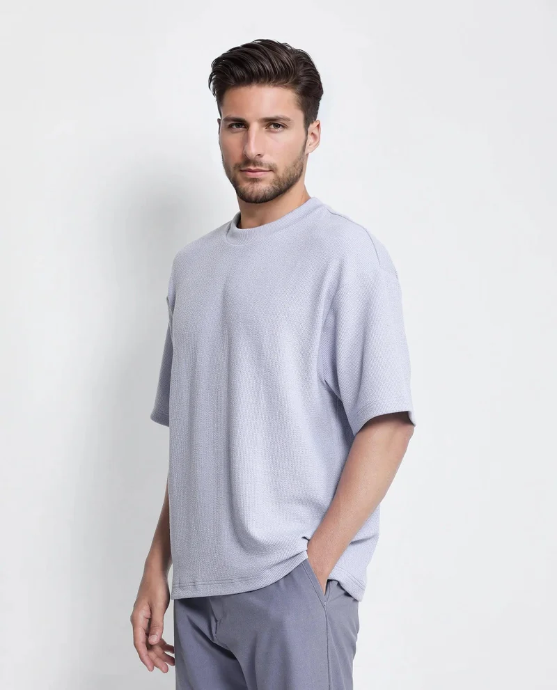 Rare Rabbit Men's Knitted Seersucker T-Shirt