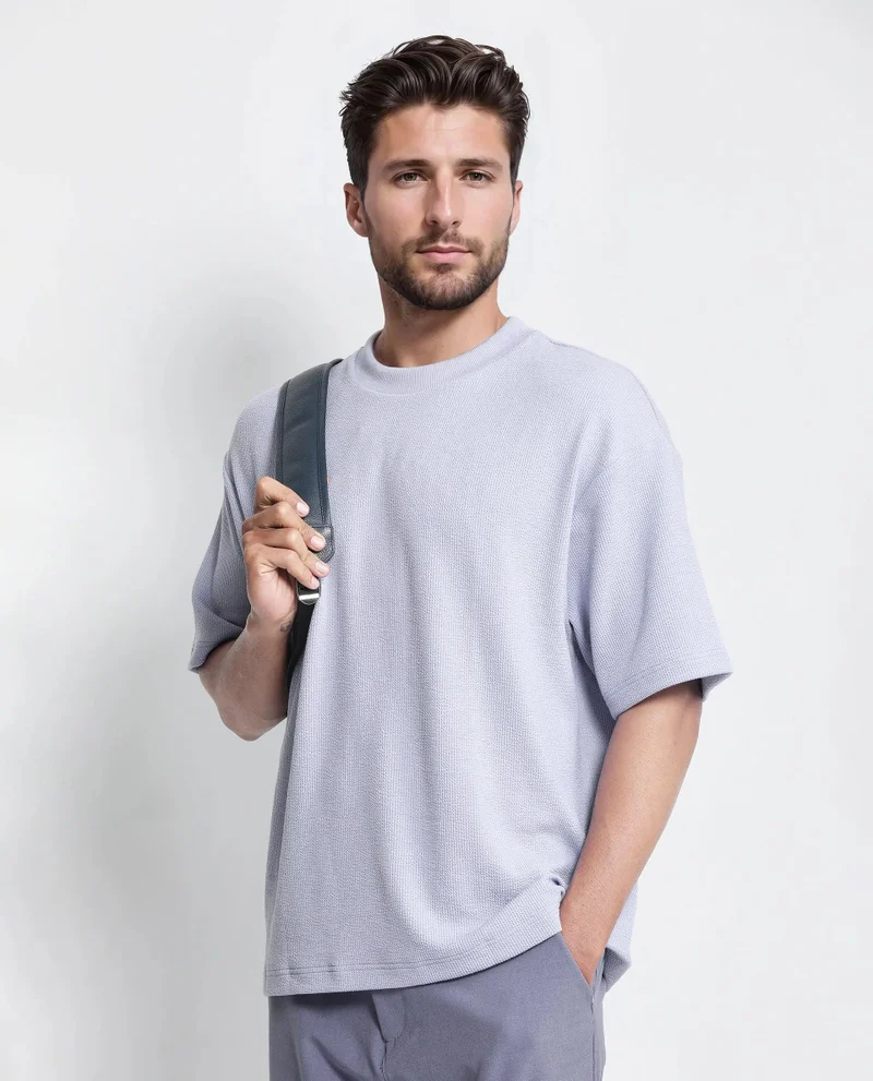 Rare Rabbit Men's Knitted Seersucker T-Shirt