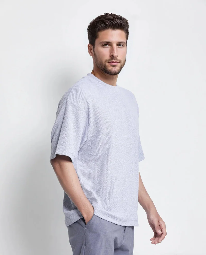 Rare Rabbit Men's Knitted Seersucker T-Shirt