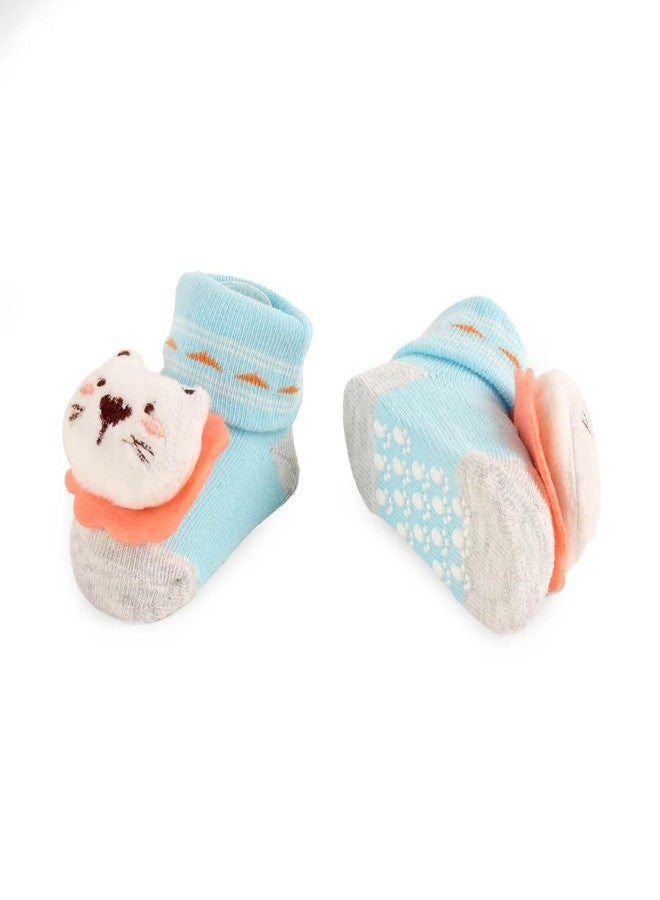 Kicks & Crawl Anti-skid/slip Koala Cuddle Socks For Baby Boys and Girls Blue/Navy Blue (Pack of 2) - 0-9M - Image 2