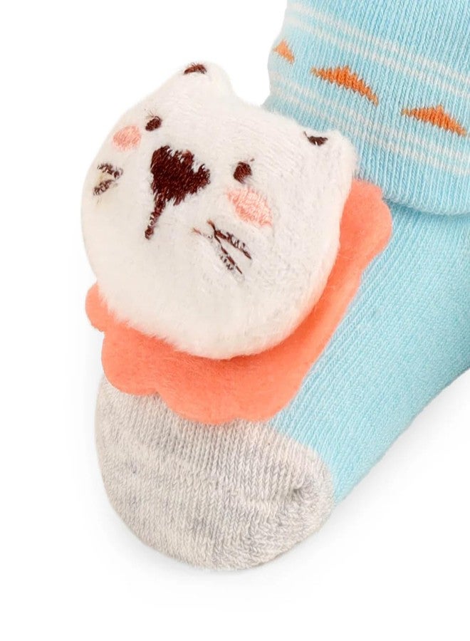Kicks & Crawl Anti-skid/slip Koala Cuddle Socks For Baby Boys and Girls Blue/Navy Blue (Pack of 2) - 0-9M - Image 3