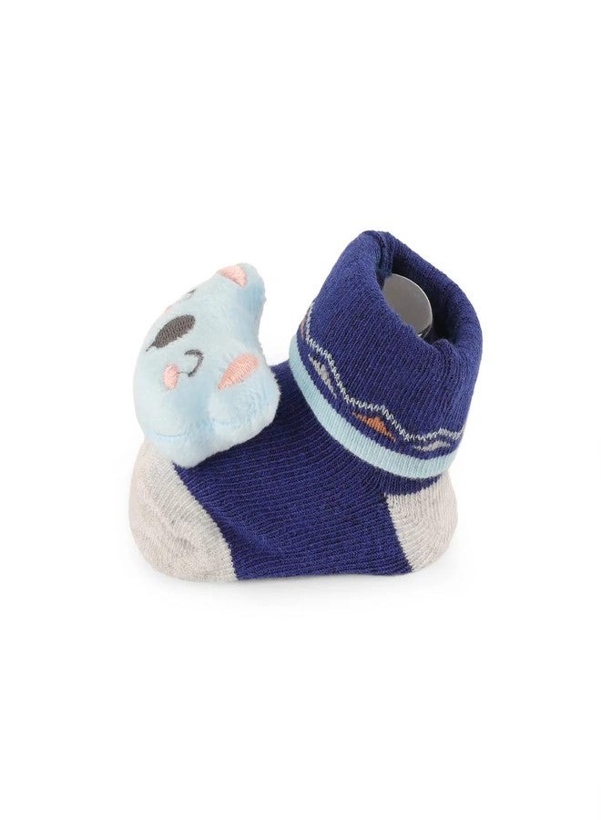 Kicks & Crawl Anti-skid/slip Koala Cuddle Socks For Baby Boys and Girls Blue/Navy Blue (Pack of 2) - 0-9M - Image 5