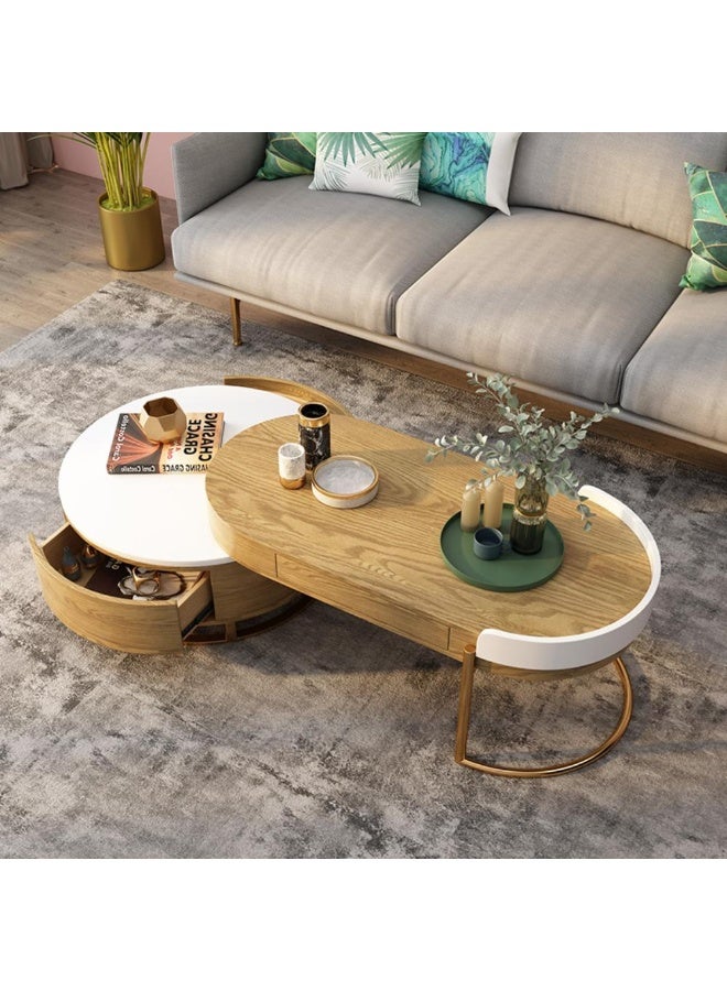 Baytonia Aram 2-Piece Coffee Table - Beige and White - Image 1