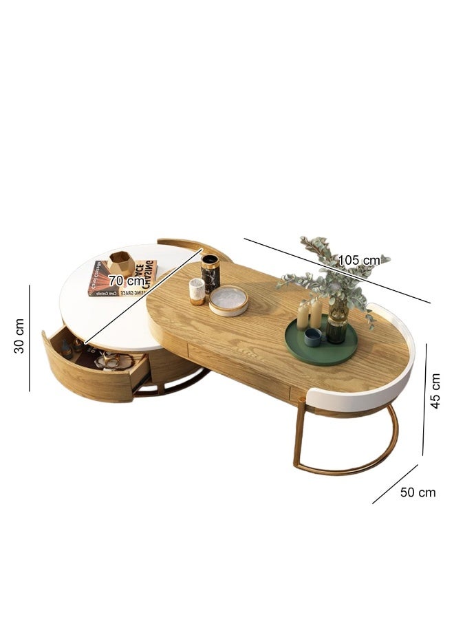 Baytonia Aram 2-Piece Coffee Table - Beige and White - Image 2