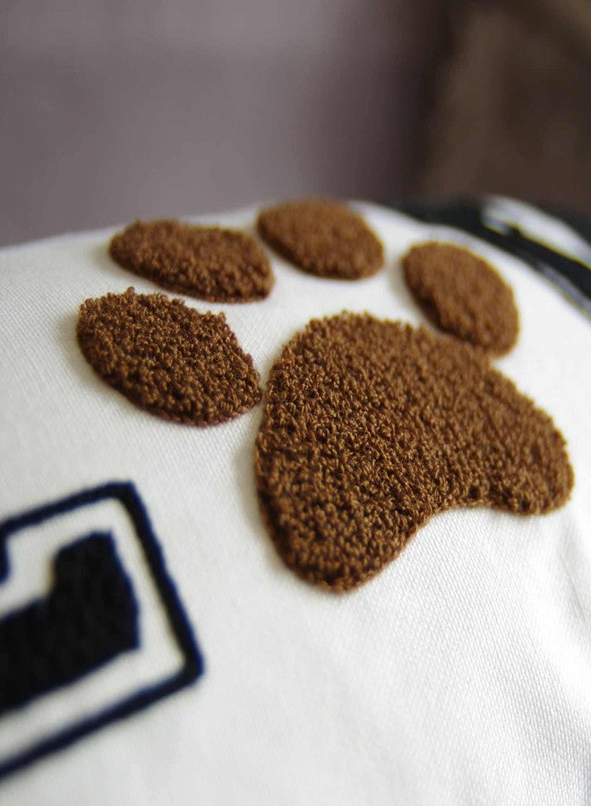 FAVDEC Embroidered Love and Paw Prints Decorative Throw Pillow Cover, Lumbar Pillow Cover for Dog or Cat Lover 12 Inches x 20 Inches Cover Only - Image 2