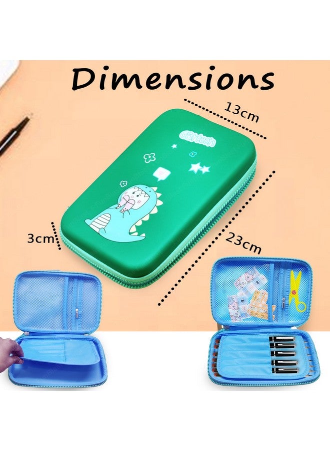 فنبلاست حقيبة أقلام فان بلاست ديناصور - علبة أقلام ديناصور للأولاد، حقيبة أقلام صلبة من مادة إي في إيه، حافظة أقلام متعددة الأغراض بسحاب، منظم أدوات مكتبية - Image 2