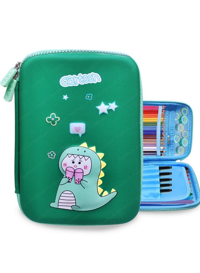 فنبلاست حقيبة أقلام فان بلاست ديناصور - علبة أقلام ديناصور للأولاد، حقيبة أقلام صلبة من مادة إي في إيه، حافظة أقلام متعددة الأغراض بسحاب، منظم أدوات مكتبية - Image 1