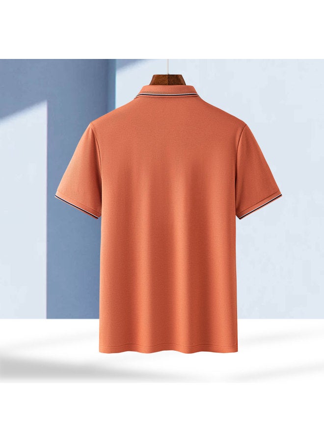 Fomoce new Summer Men's Polo Shirt With Mulberry Silk - Simple Business Casual T-shirt - Image 3