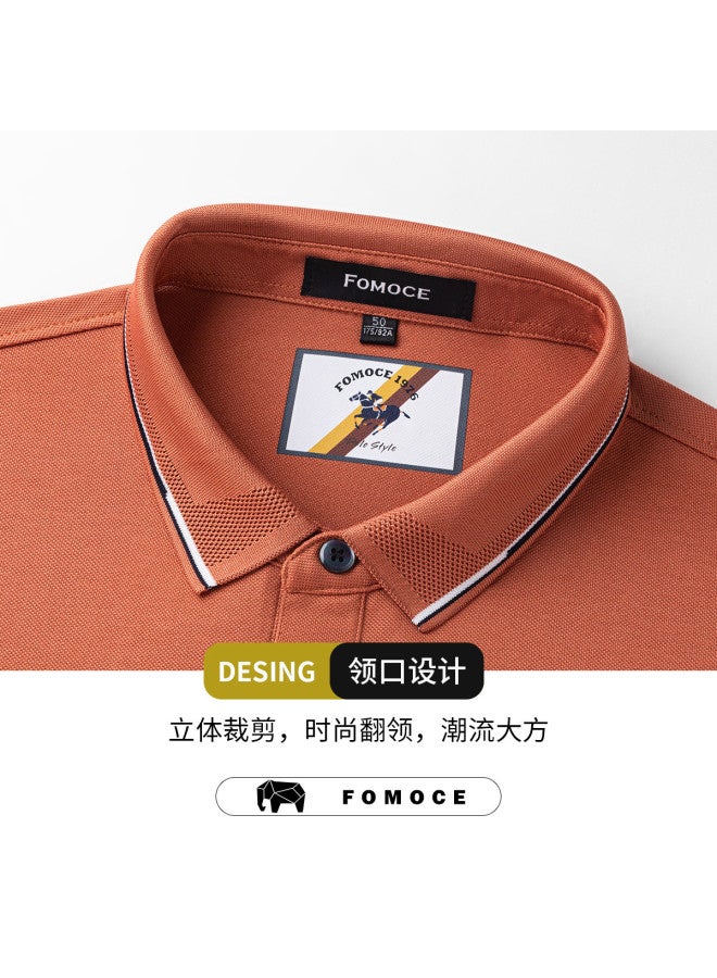 Fomoce new Summer Men's Polo Shirt With Mulberry Silk - Simple Business Casual T-shirt - Image 4